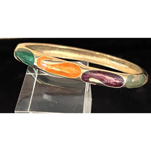 Fashion Fall Multicolors Enameled Gold Tone Bangle Bracelet EXCELLENT